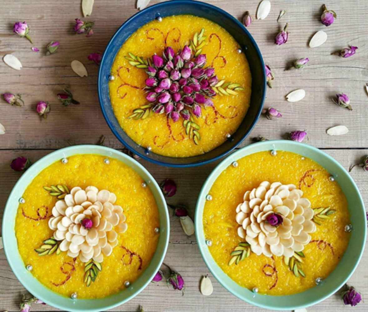 تزئین شله زرد - طرز تهیه شله زرد نذری