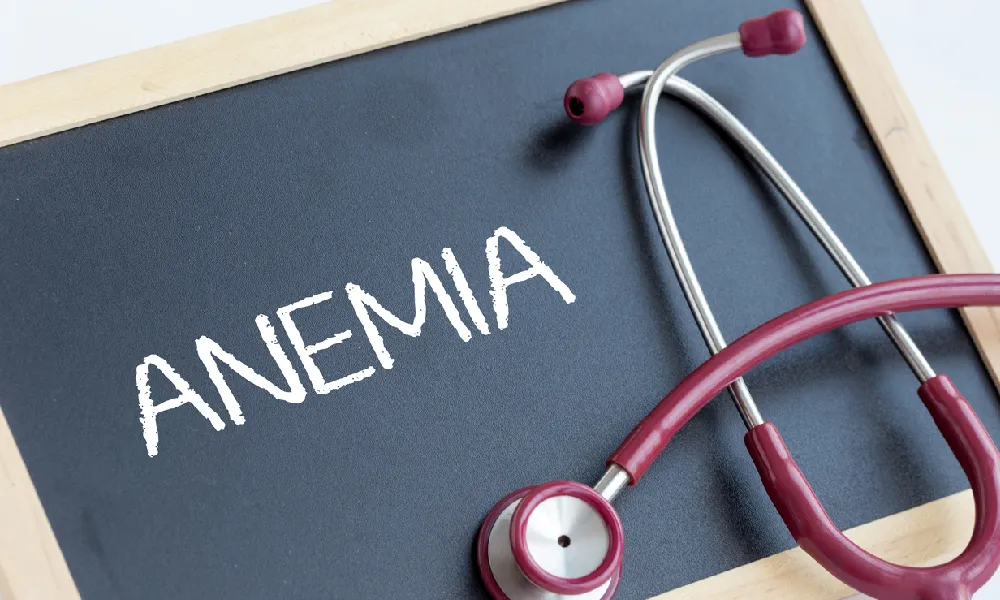 تخته سیاهی که روی آن نوشته شده کم خونی | علائم کم خونی